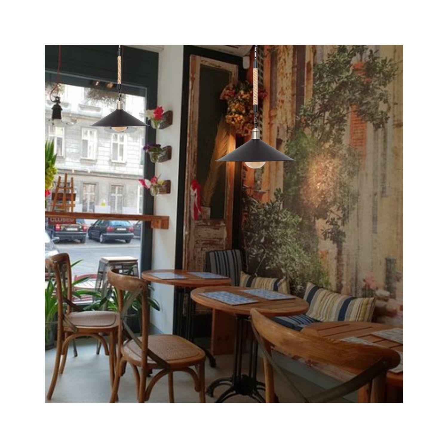 PACK 2 LAMPARA TECHO YUTE PORTA E27 CHARA KONNERGIE DEUS-1