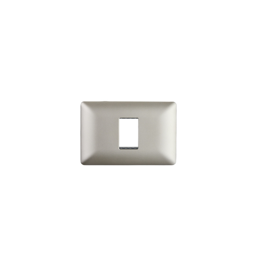 Placa Simple Base Soporte Modulo Tomacorriente Interruptor Stanford Champagne-0