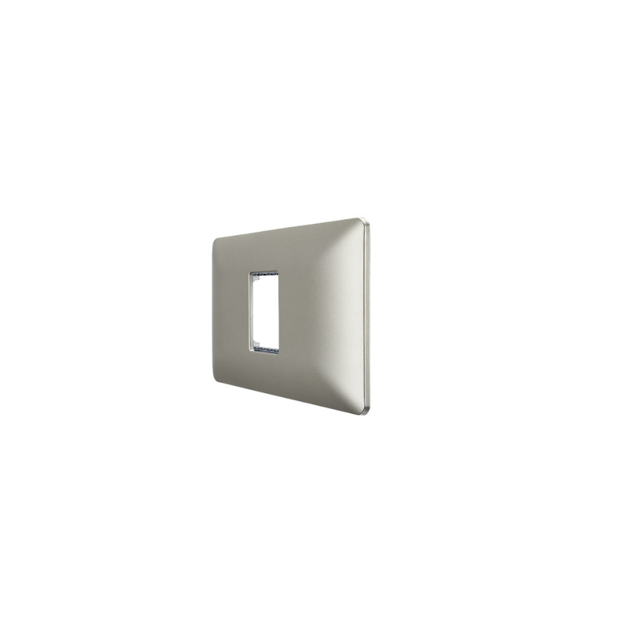 Placa Simple Base Soporte Modulo Tomacorriente Interruptor Stanford Champagne-1