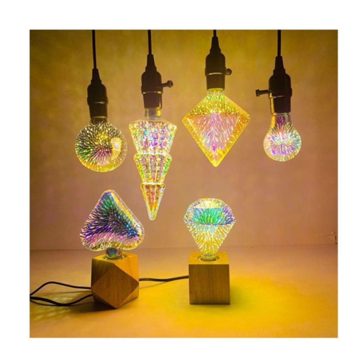 Ampolleta Led 3w 3d Rgb Diseño Corazon Decorativo Colores-3