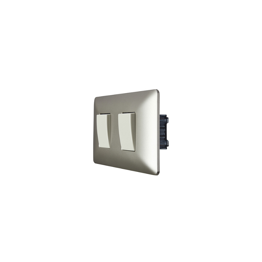 Interruptor Doble 220v Encendido Apagado Certificado Stanford Sec Champagne-1