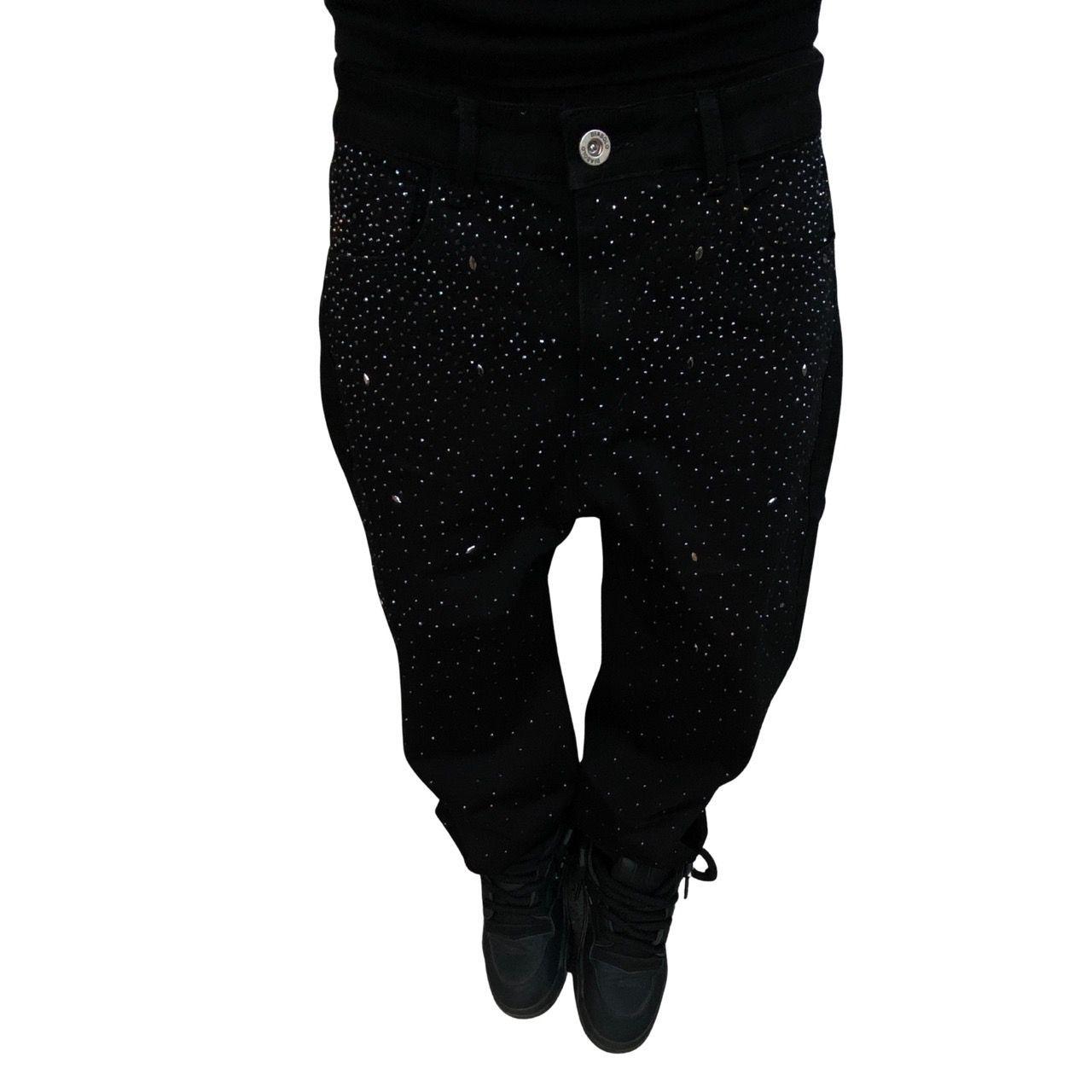 Jeans Negro Con Brillos De Hombre-4