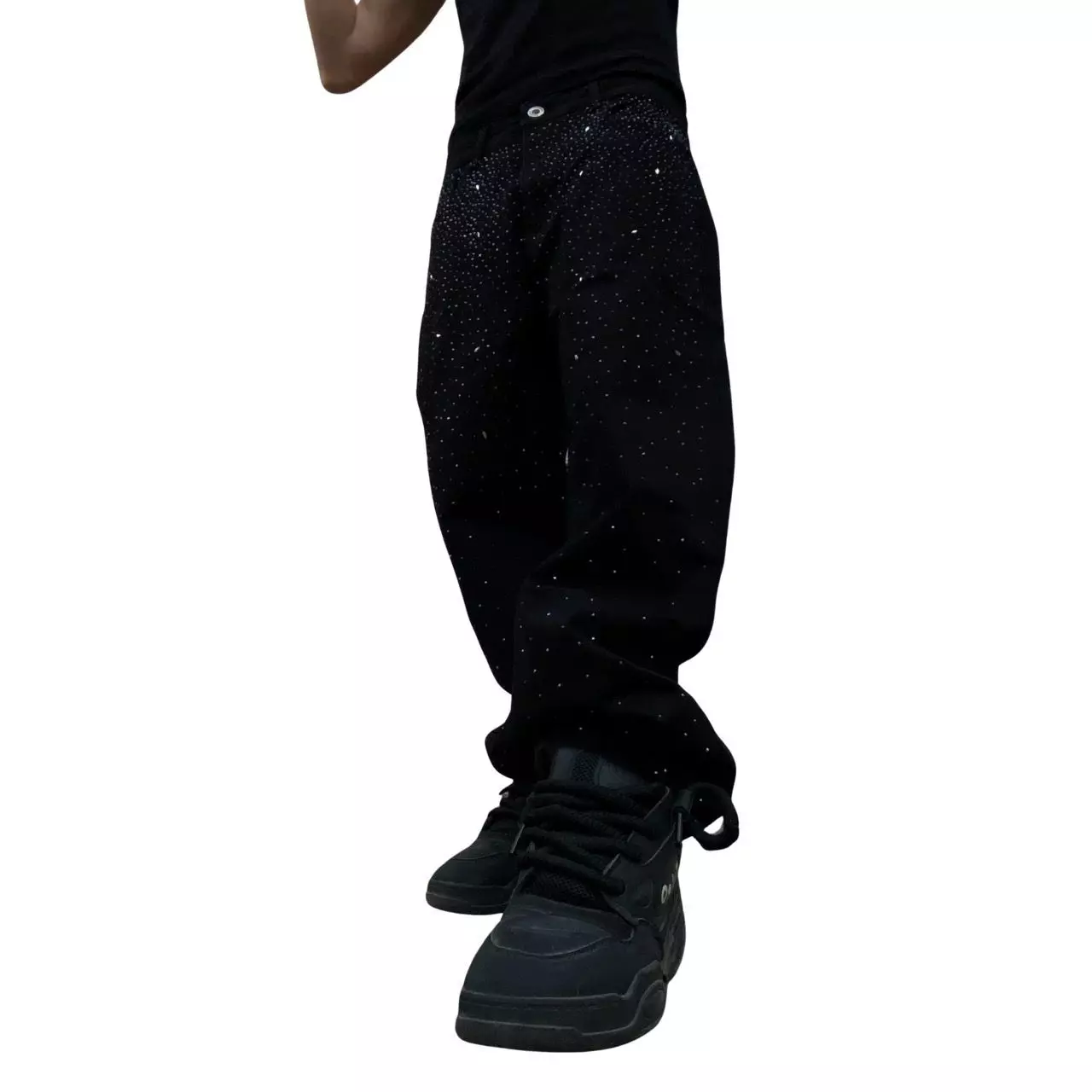 Jeans Negro Con Brillos De Hombre-6