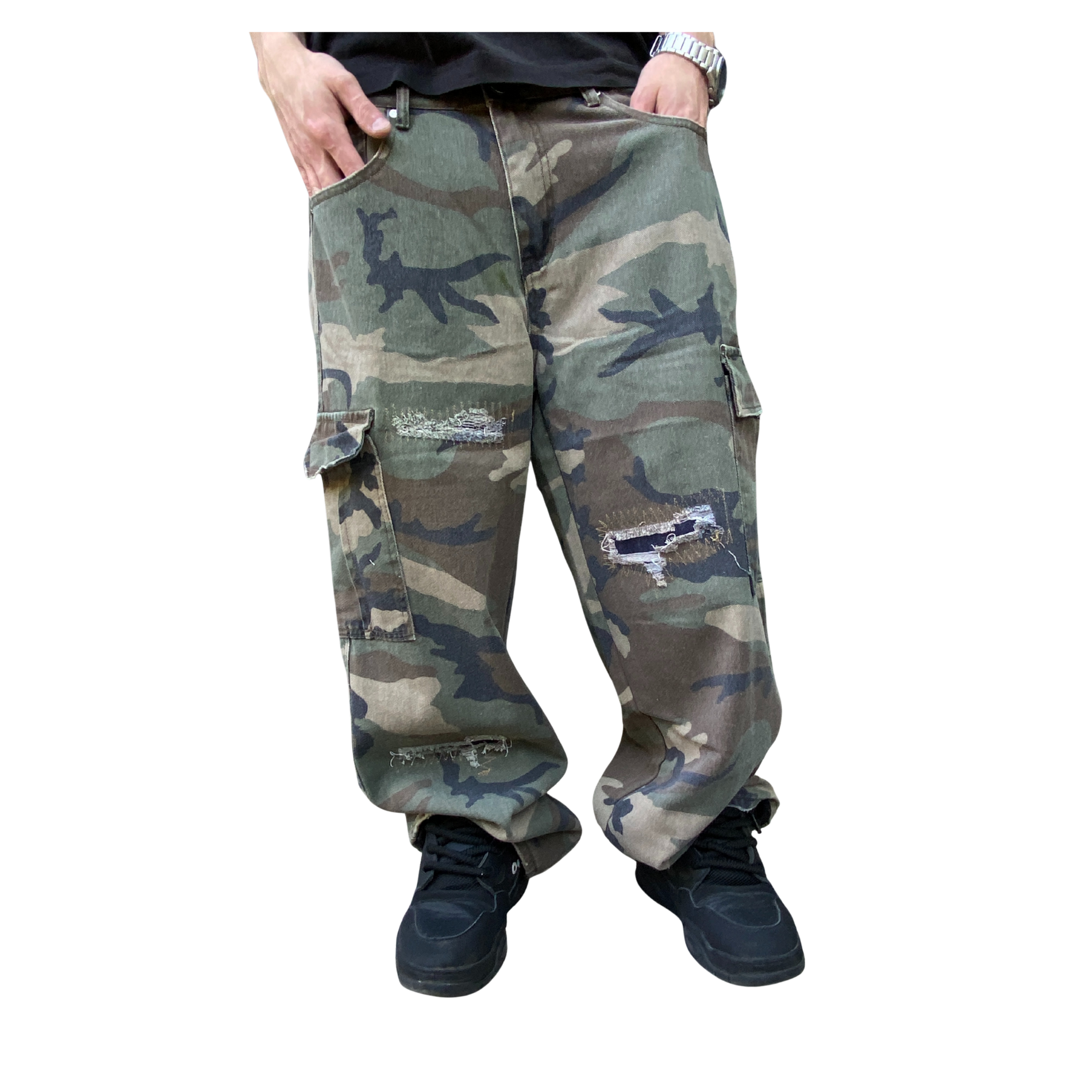 Jeans Cargo Baggy Militar Hombre-0