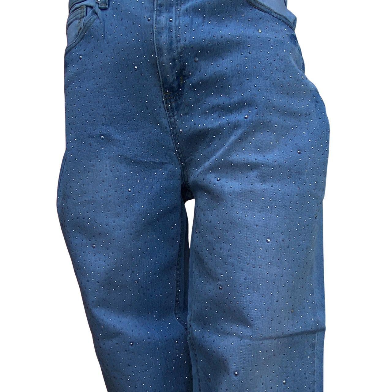 Jeans Azul Con Brillos De Hombre Pantal n-3