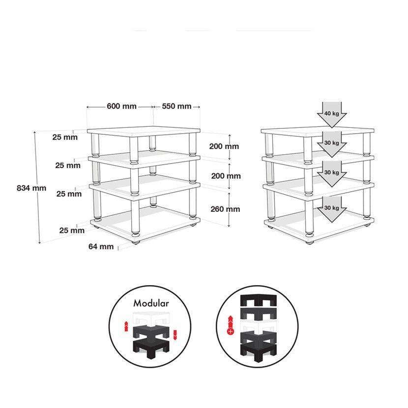 Rack Modular para Equipos Hi-Fi Norstone STABBL HIFI BAMBOO-7