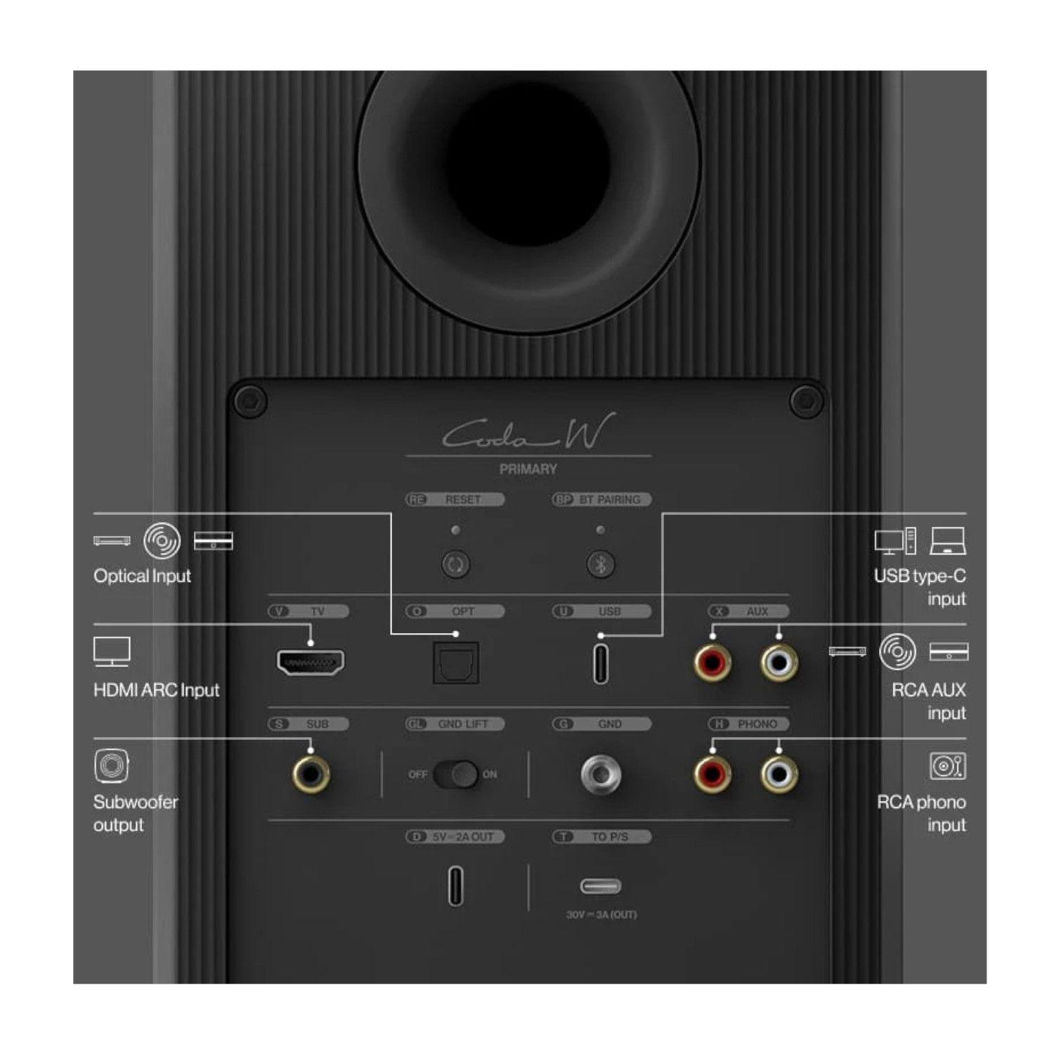 Par de Parlantes Bookshelf Activos KEF CODA W-4