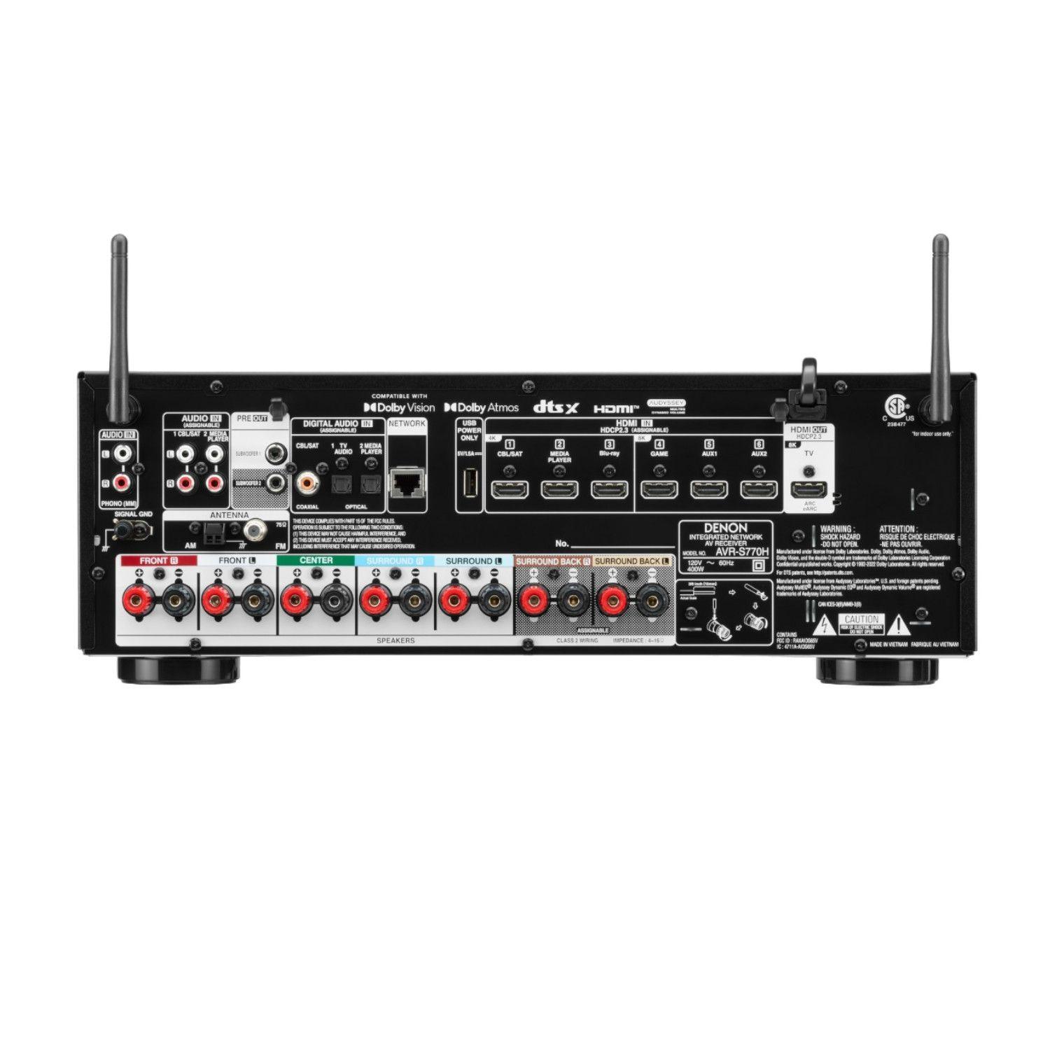 Receiver AV 7.2ch 8k DENON AVRS770HBK-1