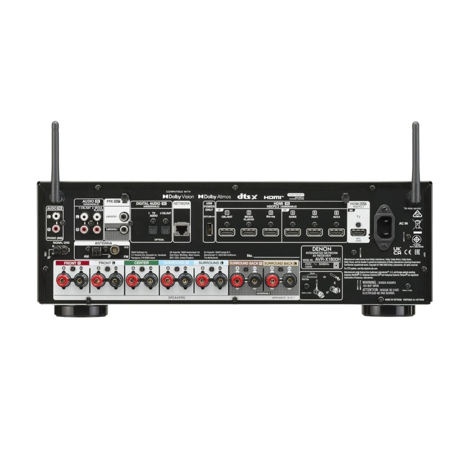 Receiver AV 7.2 CH 8K Denon AVR-X1800HBK-2