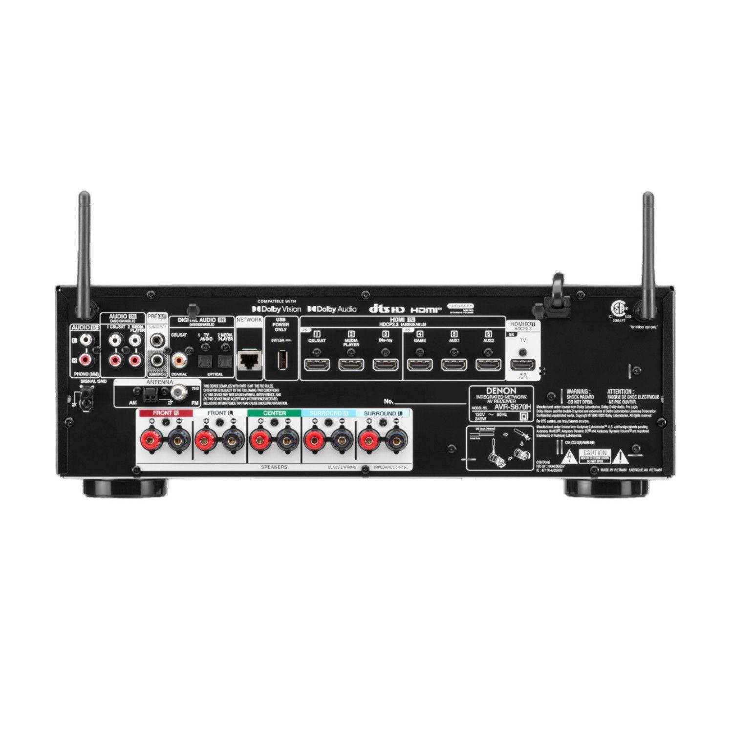 RECEIVER A/V 5.2 8K DENON WIFI AVRS670HBK-2
