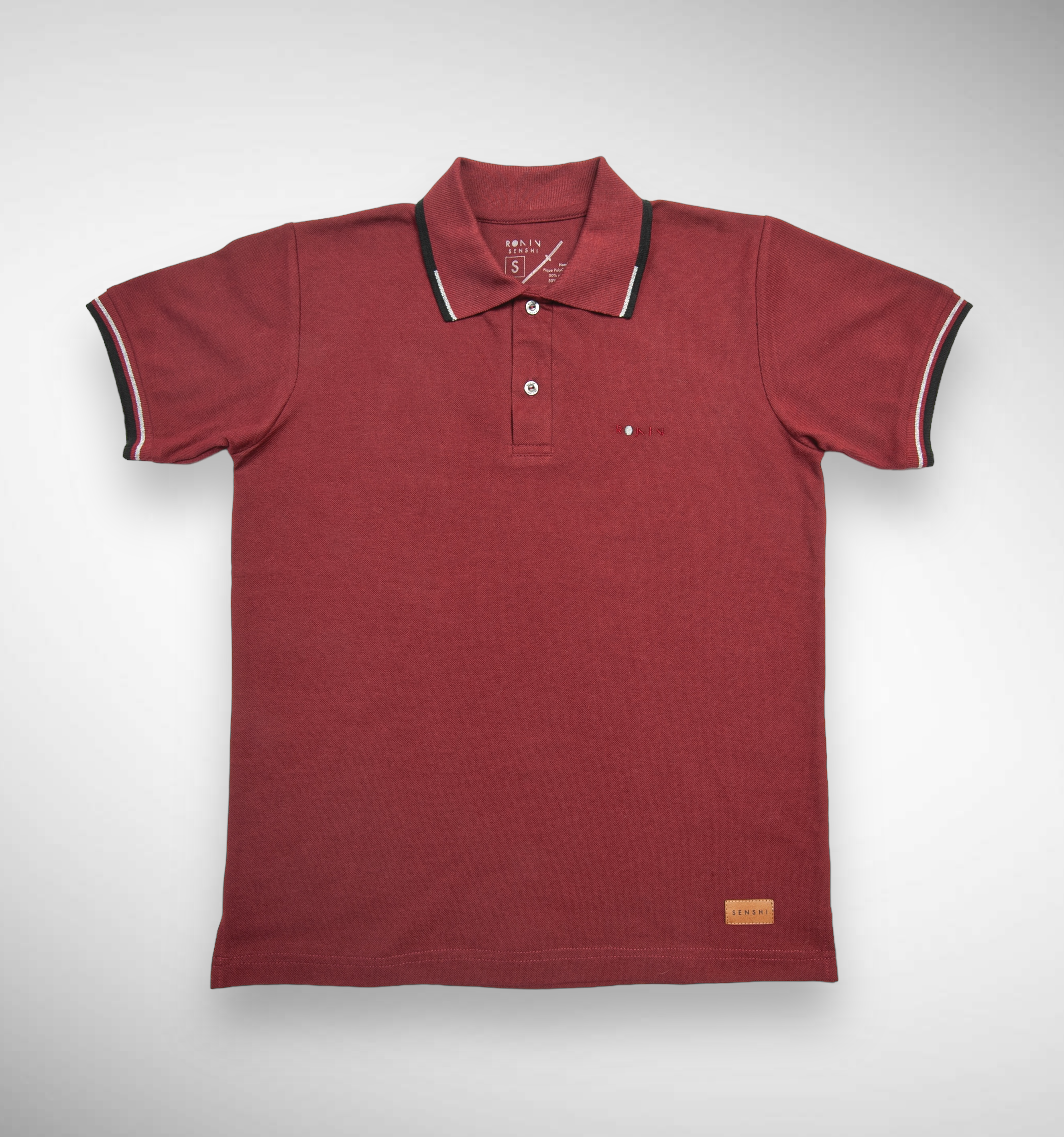 POLERA PIQUE HOMBRE, DETALLES NEGRO – GRIS-3