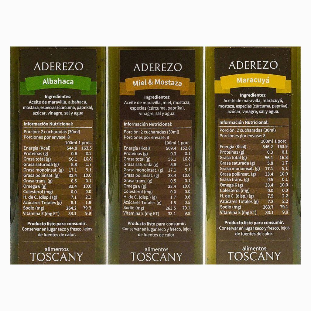 Pack Trío Aderezos Albahaca, Miel Mostaza y Maracuyá - Saludables-2