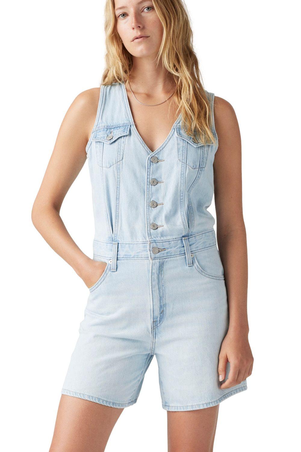 Enterito Mujer Vest Romper Celeste Levis 001WM-0000-2
