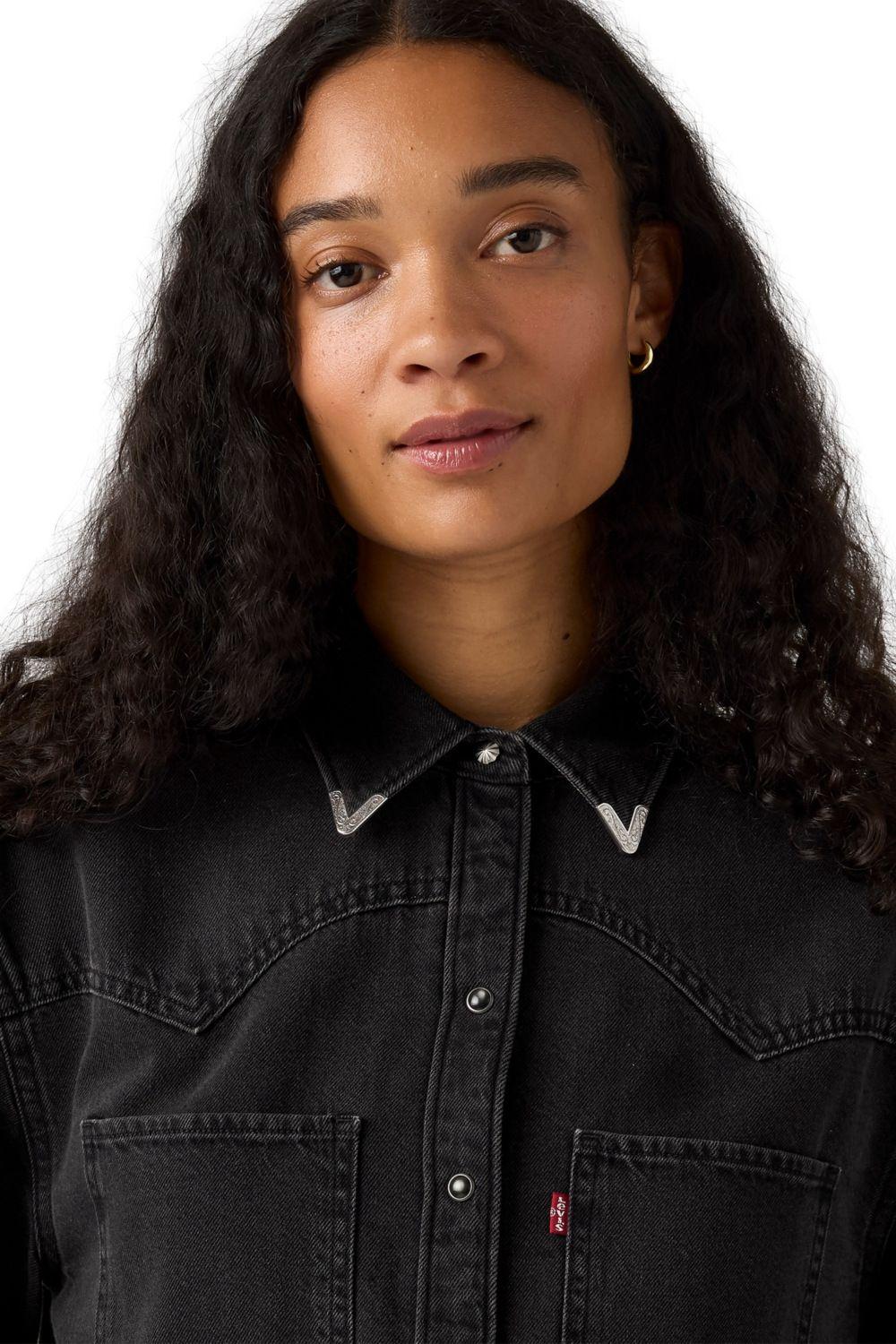 Camisa Mujer Teodora Western Shirt Negro Levis A7244-0076-3