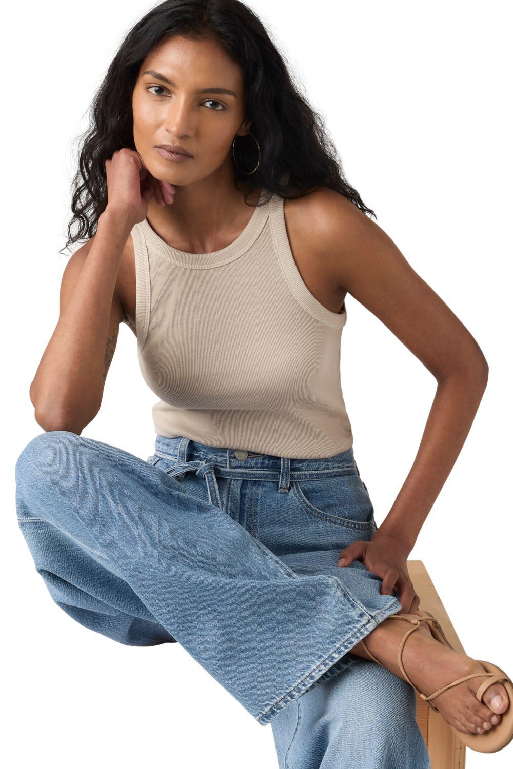 Polera Mujer Essential Racer Tank Gris Levis A3381-0039-2