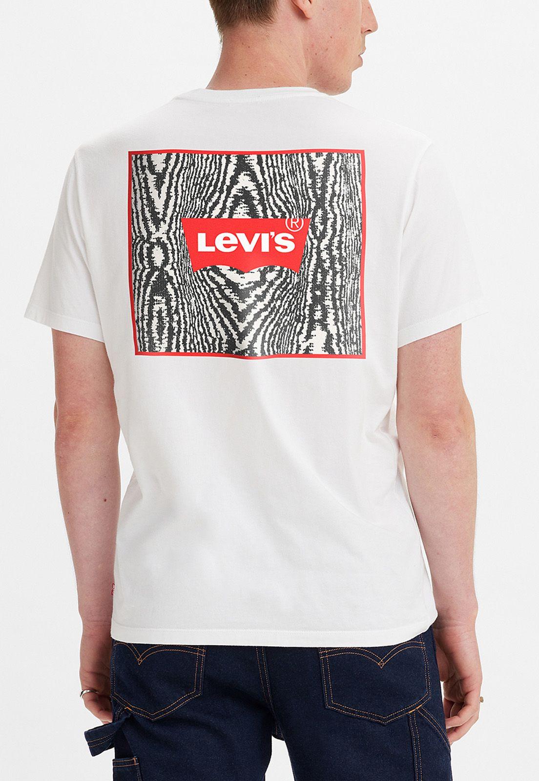 Polera Hombre Cuello Redondo Gráfica Blanco Levis 22491-0995-1