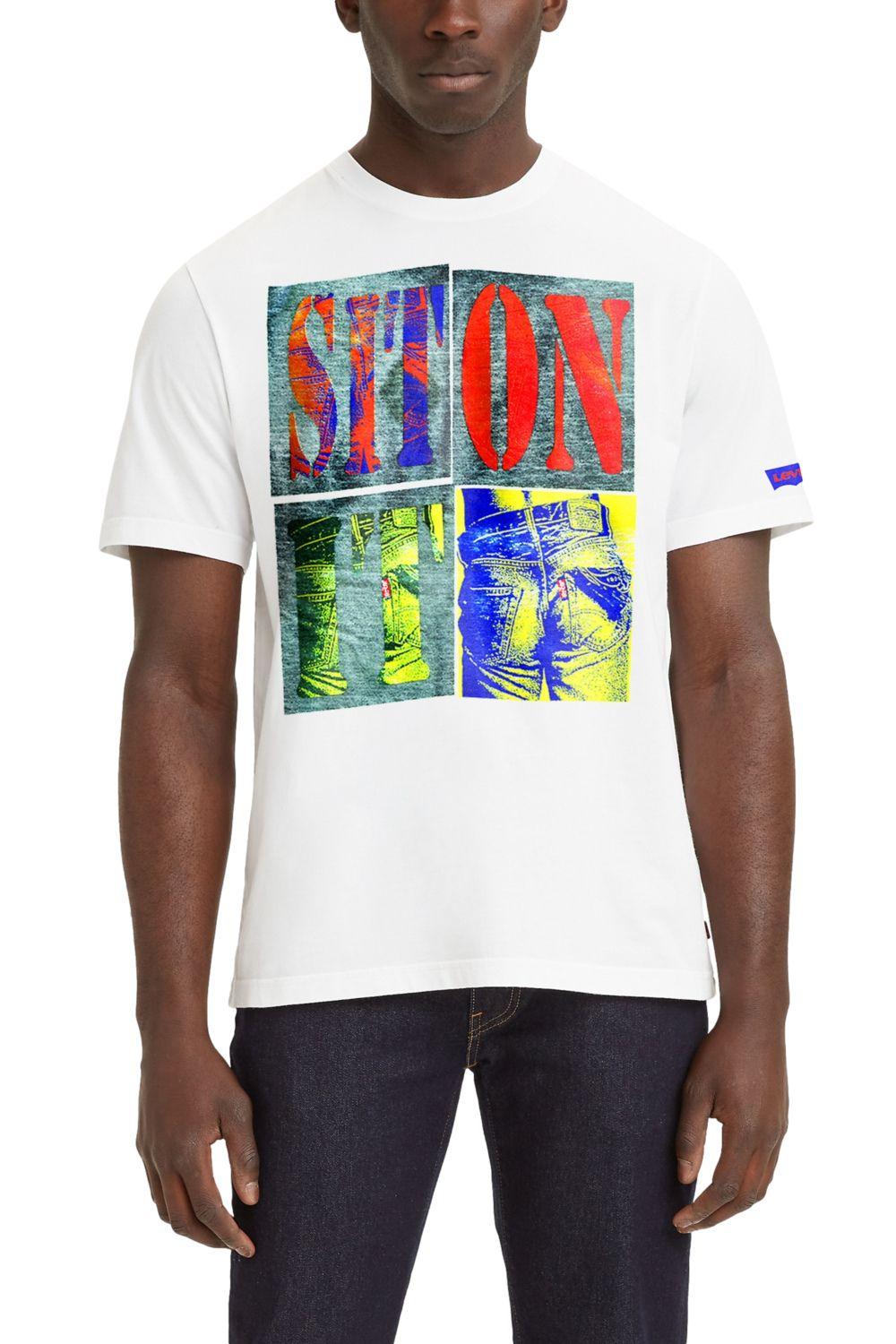 Polera Hombre Manga corta Gráfica Blanco Levis 16143-1012-0
