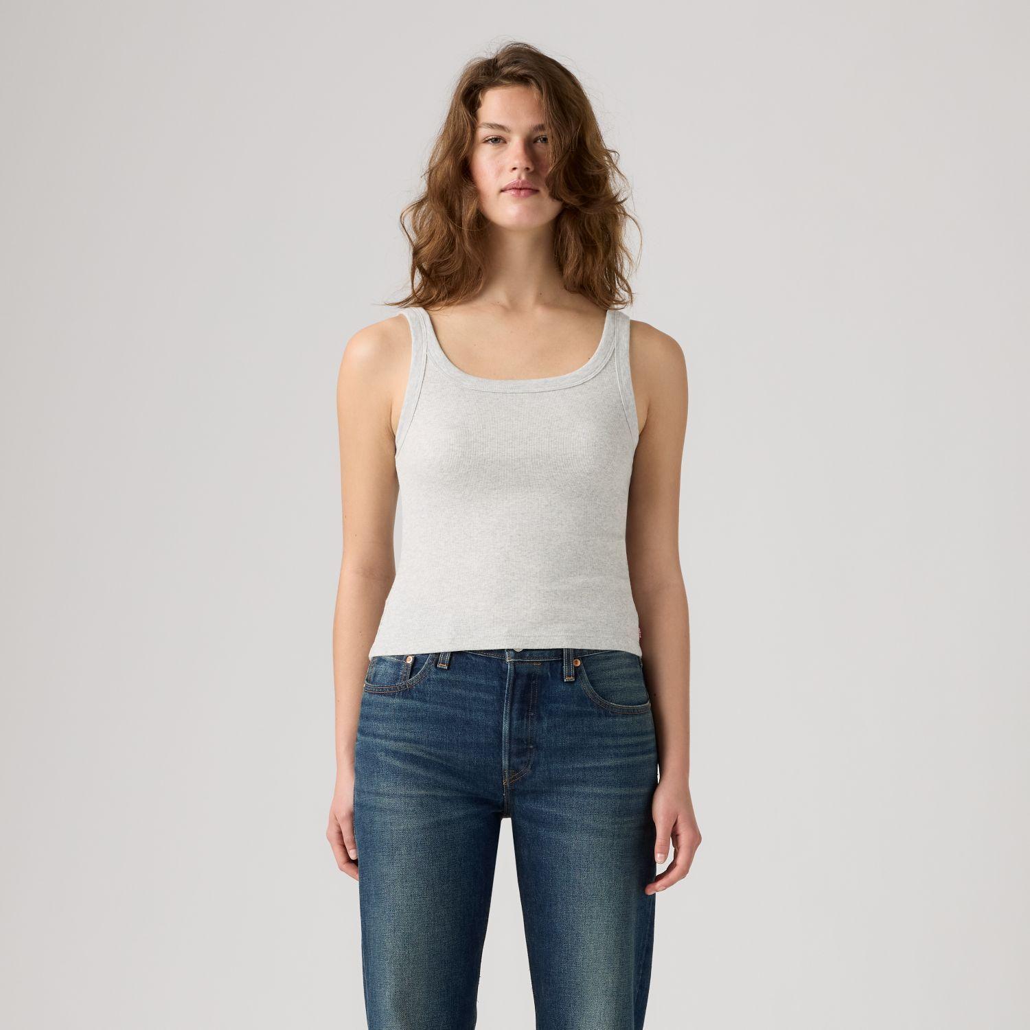 Polera Mujer Essential Ribbed Tank Gris Levis 005IN-0013-0