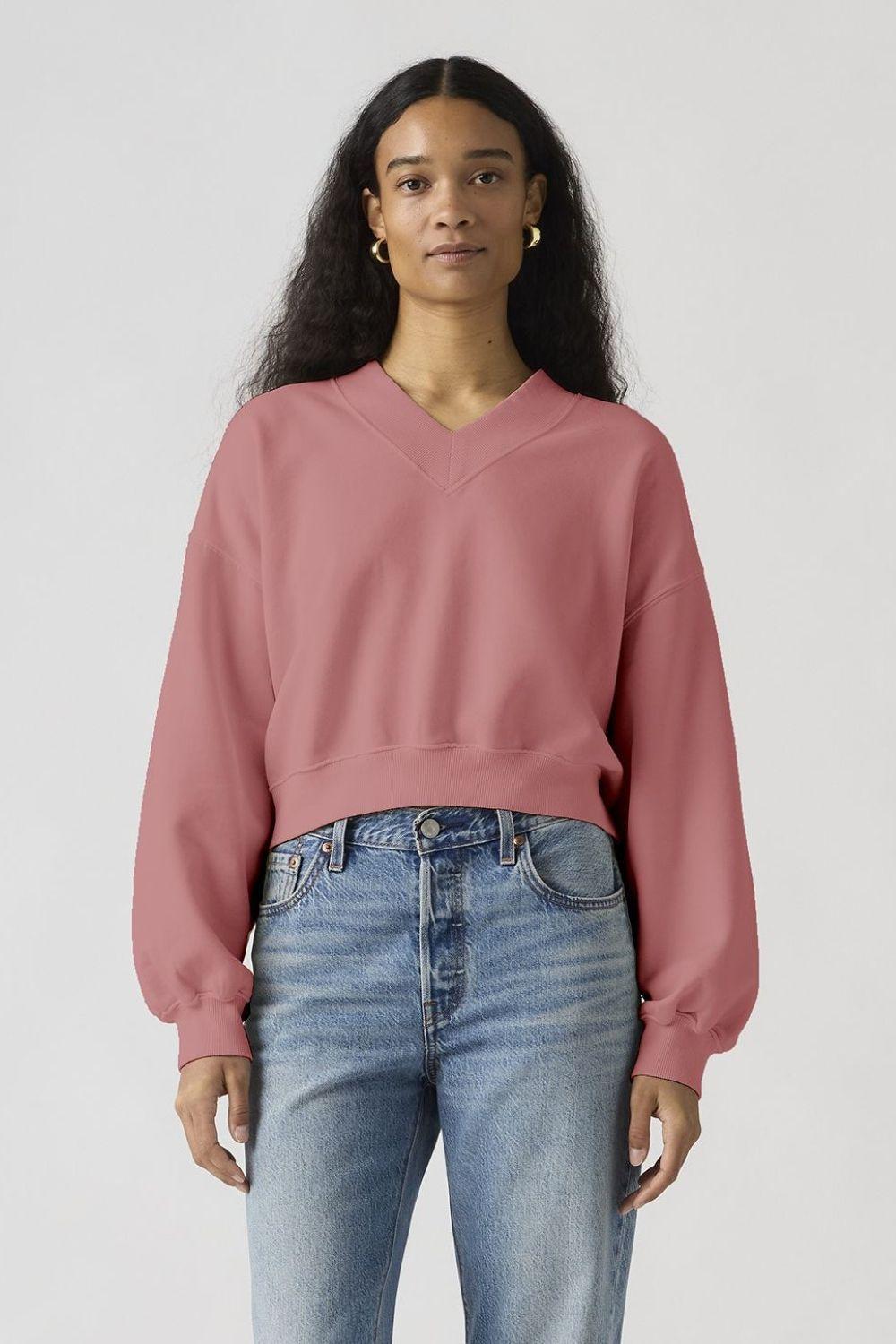 Polerón Mujer Vintage Vneck Rosado Levis 005IF-0008-0