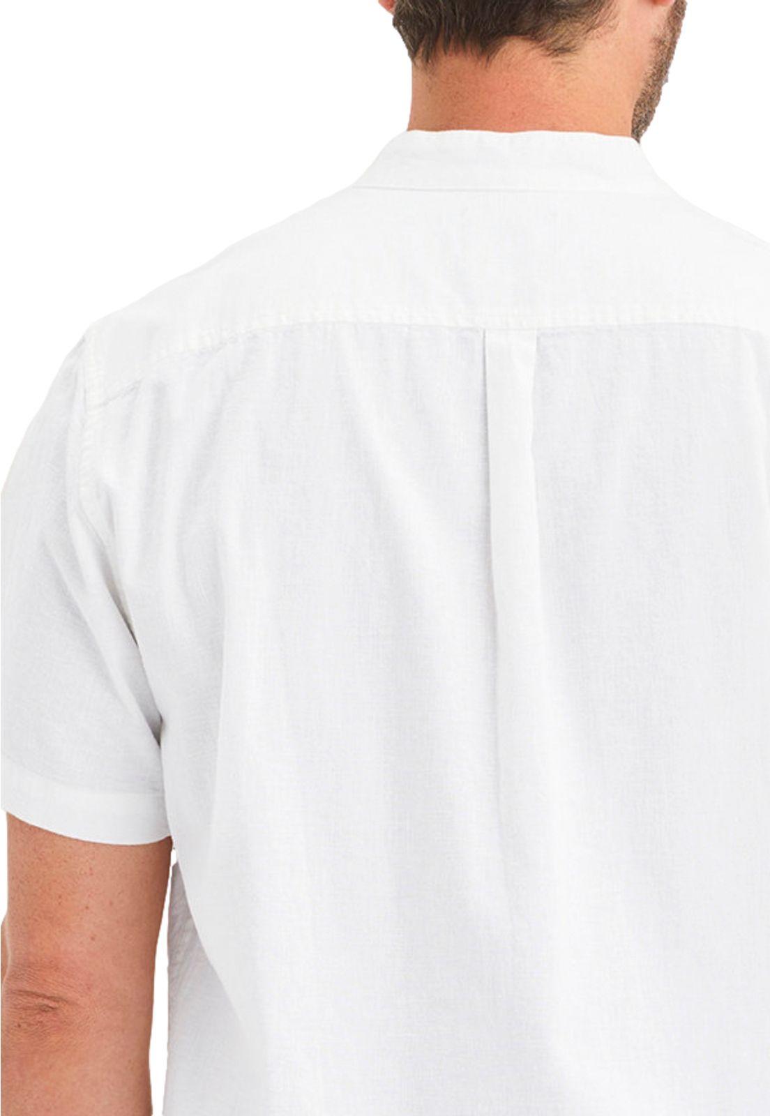 Camisa Hombre SS Band Collar Regular Fit Blanco A6931-0003-3