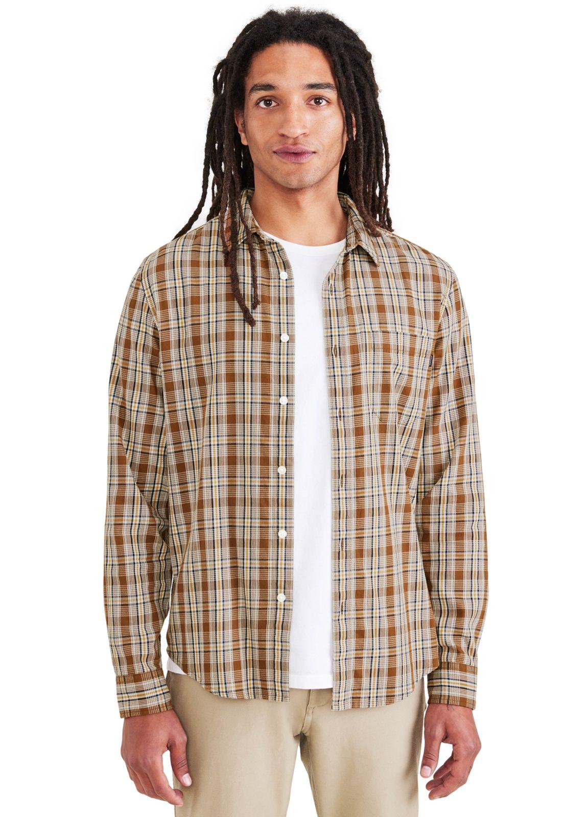 Camisa Hombre LS Casual Slim Fit Café Cuadros A4253-0028-0