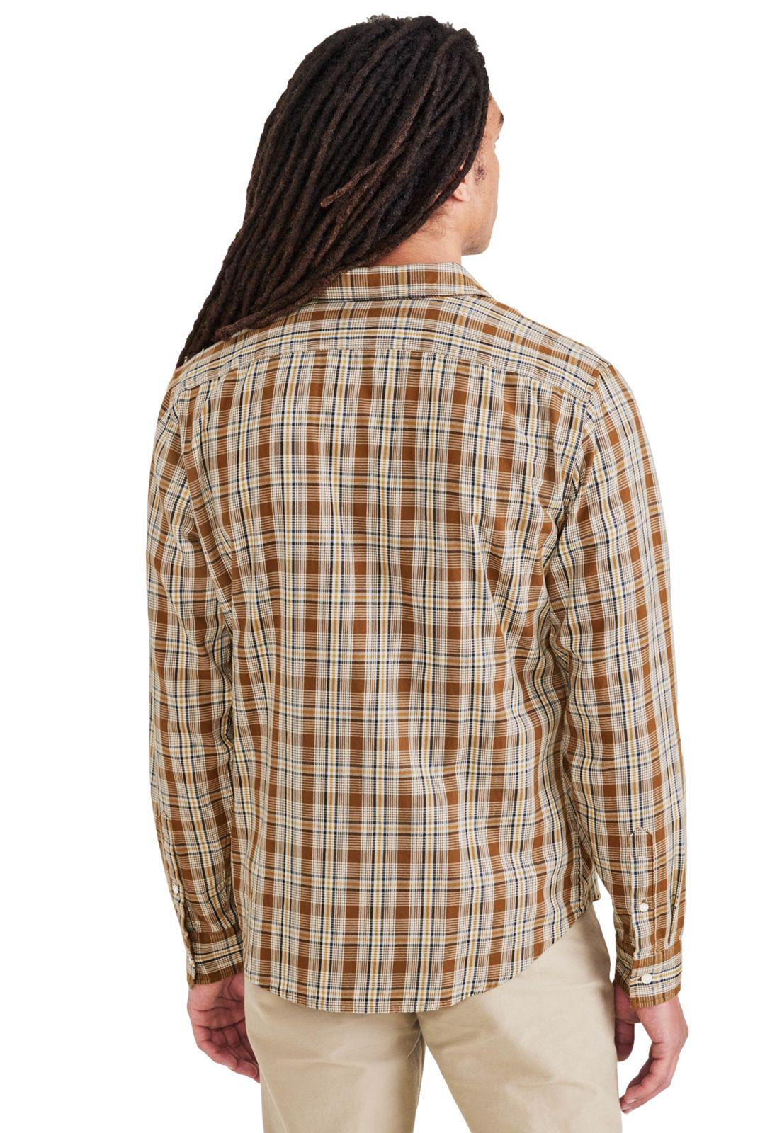 Camisa Hombre LS Casual Slim Fit Café Cuadros A4253-0028-1