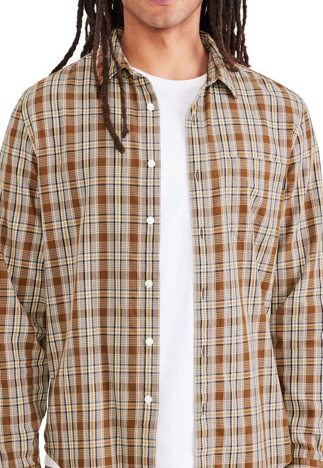 Camisa Hombre LS Casual Slim Fit Café Cuadros A4253-0028-2