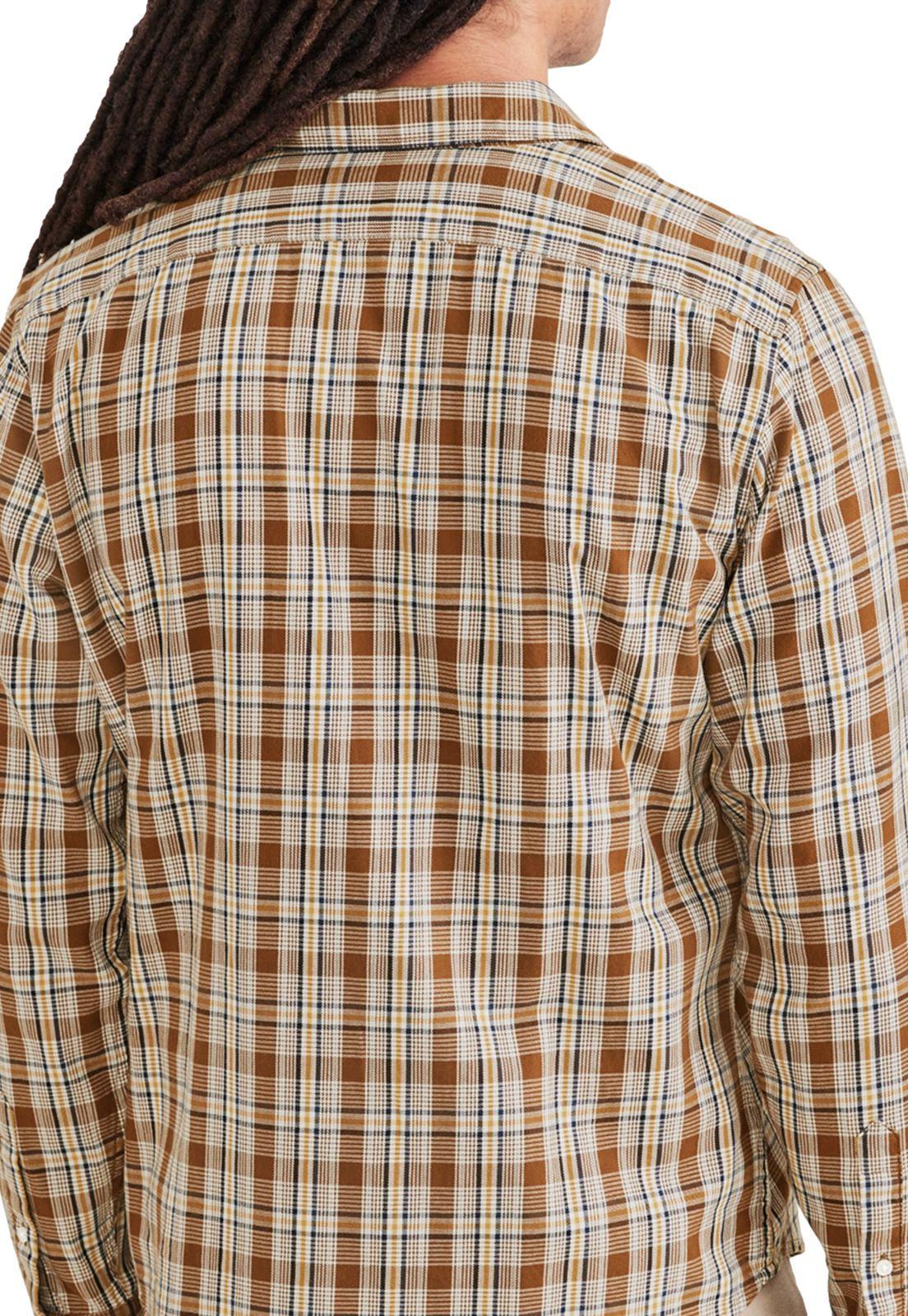 Camisa Hombre LS Casual Slim Fit Café Cuadros A4253-0028-3