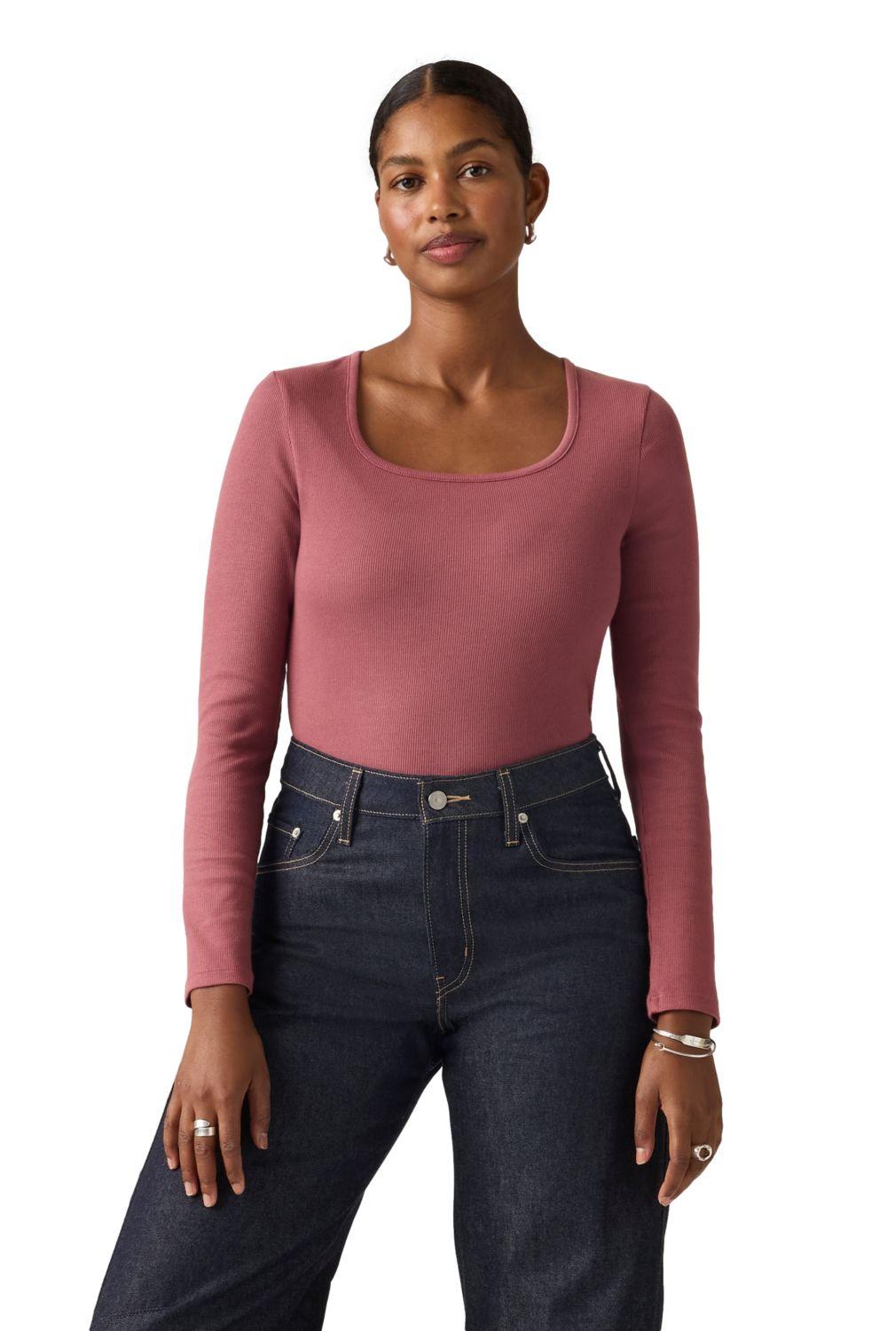 Polera Mujer Essential Neck Burdeo Levis 005IO-0008-0