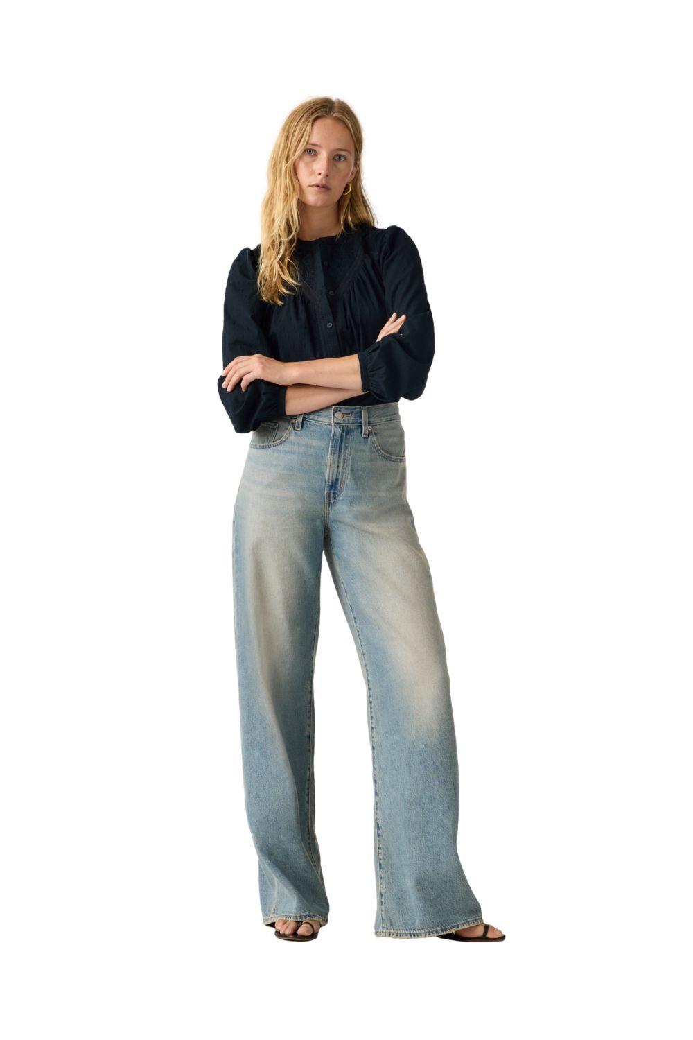 Jeans Mujer Xl Straight Azul Levis A8701-0042-3