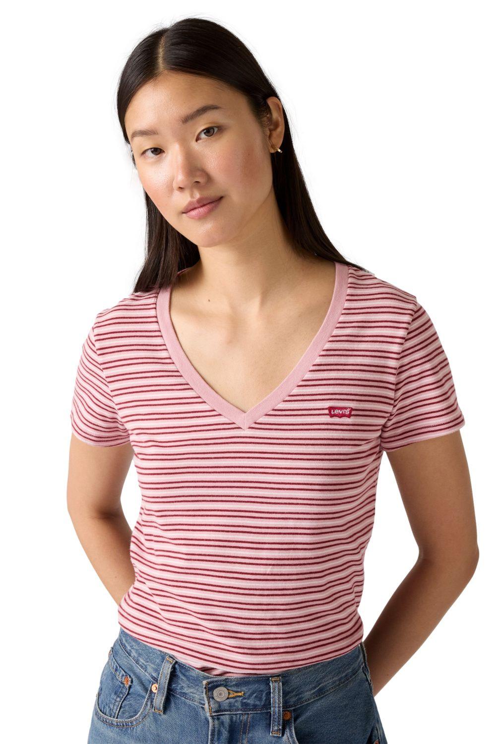 Polera Mujer Perfect Vneck Rosado Levis 85341-0123-2
