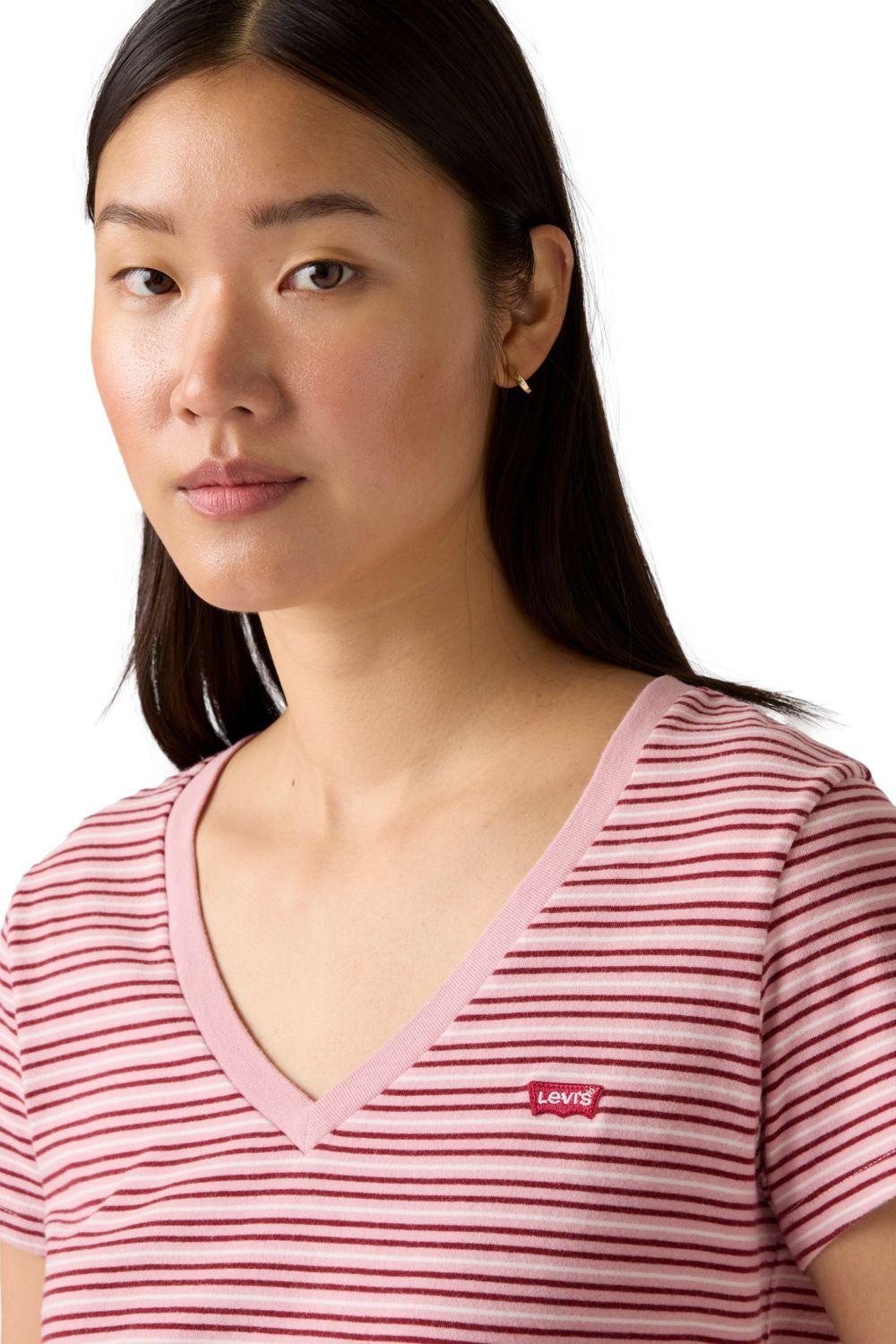 Polera Mujer Perfect Vneck Rosado Levis 85341-0123-3