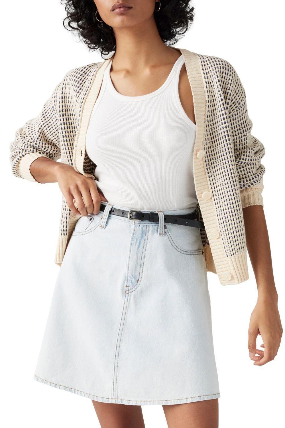 Falda Mujer Mini Flounce Skirt Celeste Levis A8725-0005-3