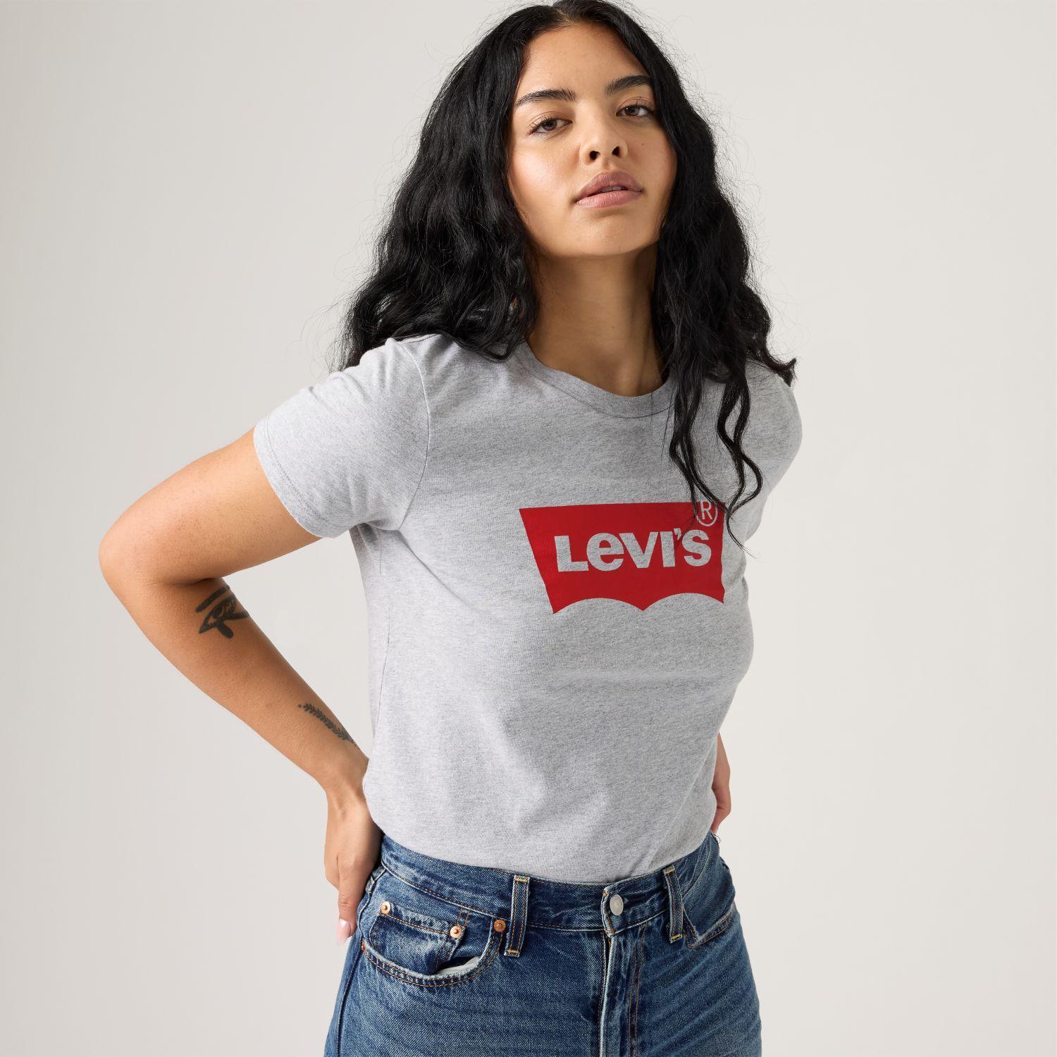 Polera Mujer Regular Fit Lisa con Logo Batwing Gris Levis 17369-1690-2