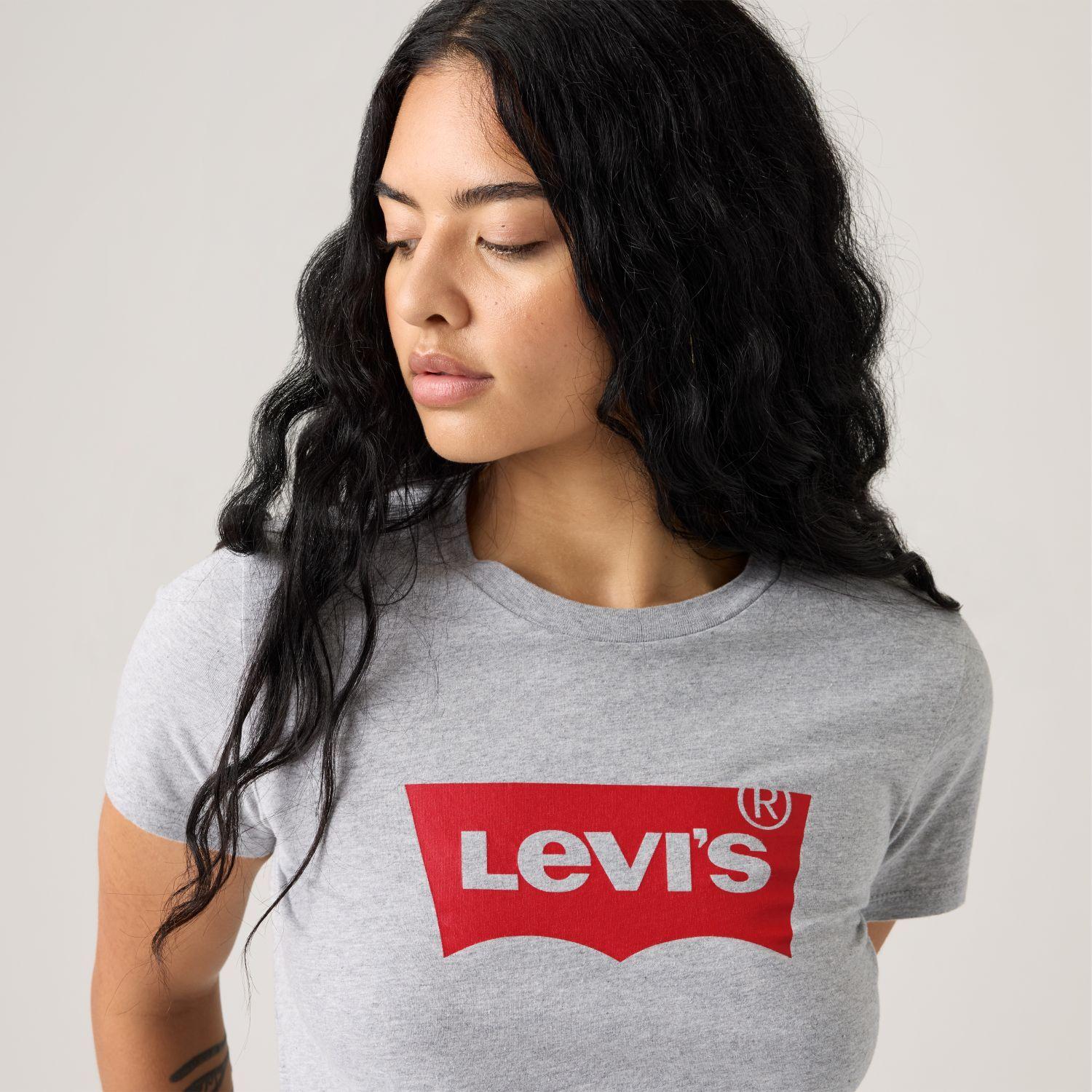 Polera Mujer Regular Fit Lisa con Logo Batwing Gris Levis 17369-1690-3
