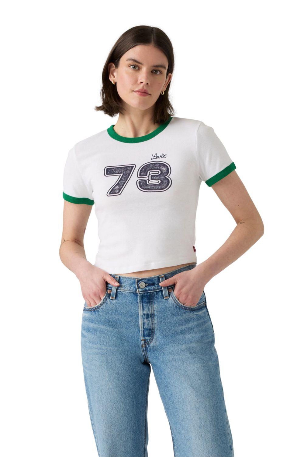 Polera Mujer Graphic Mini Ringer Tee Blanco Levis A3523-0142-0