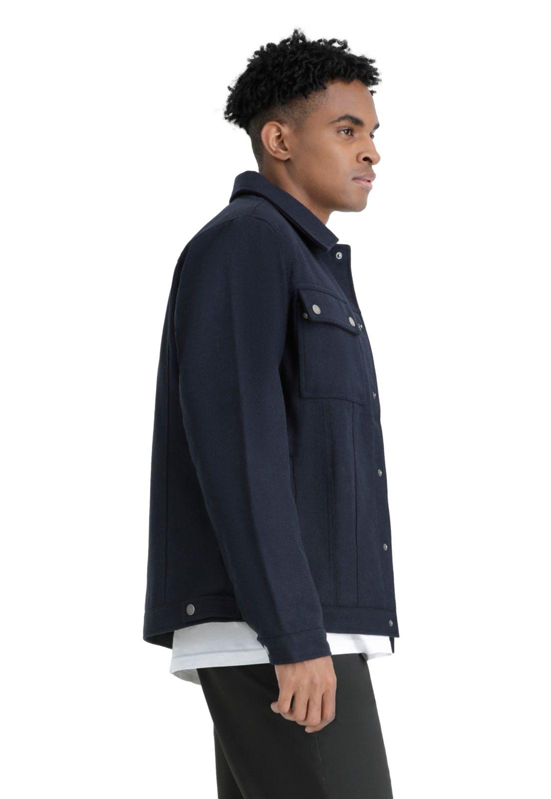 Chaqueta Hombre Wool Blend Regular Fit Azul-1