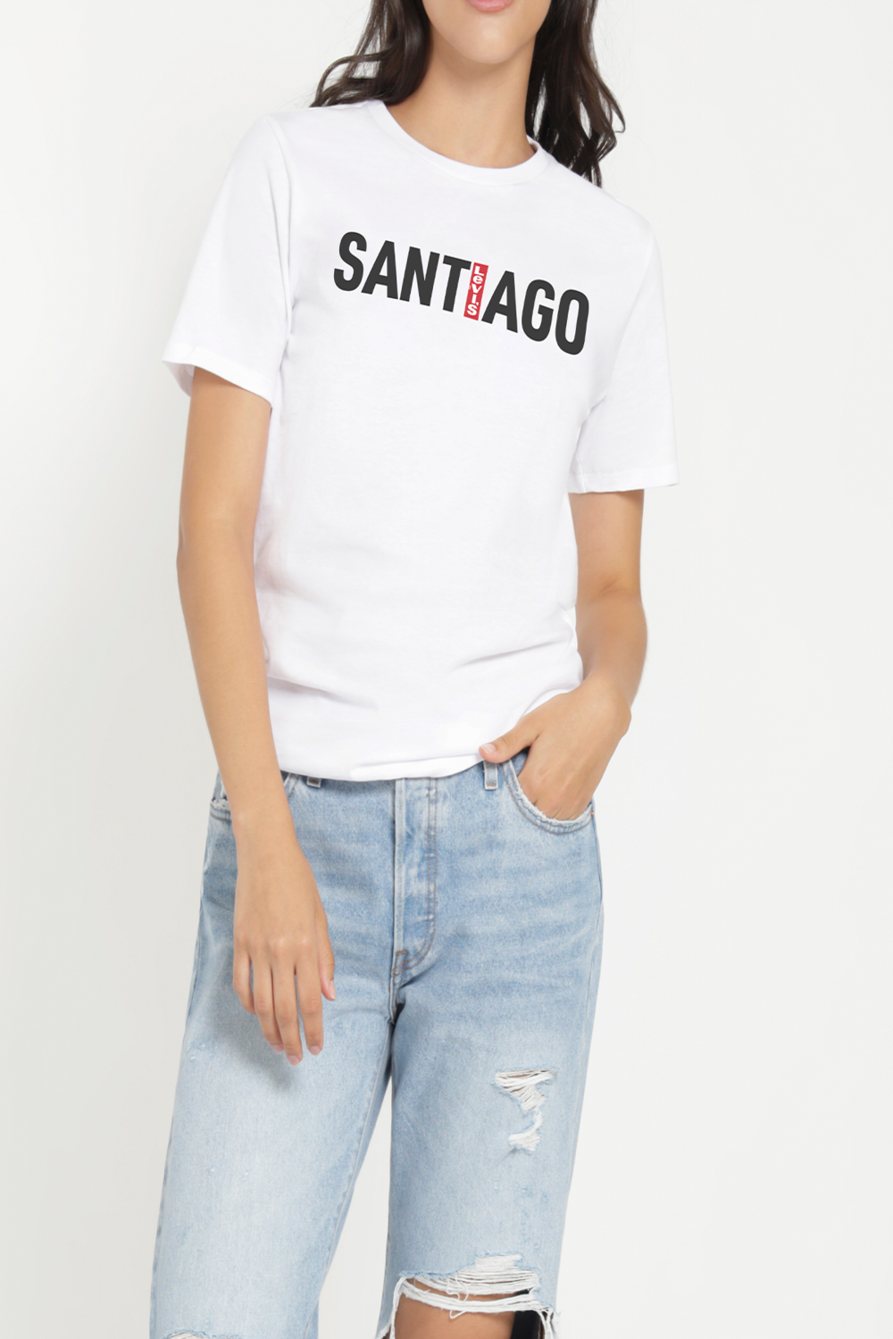 Polera Latam City - Santiago Gráfica Blanco Levis 56195-0833-1