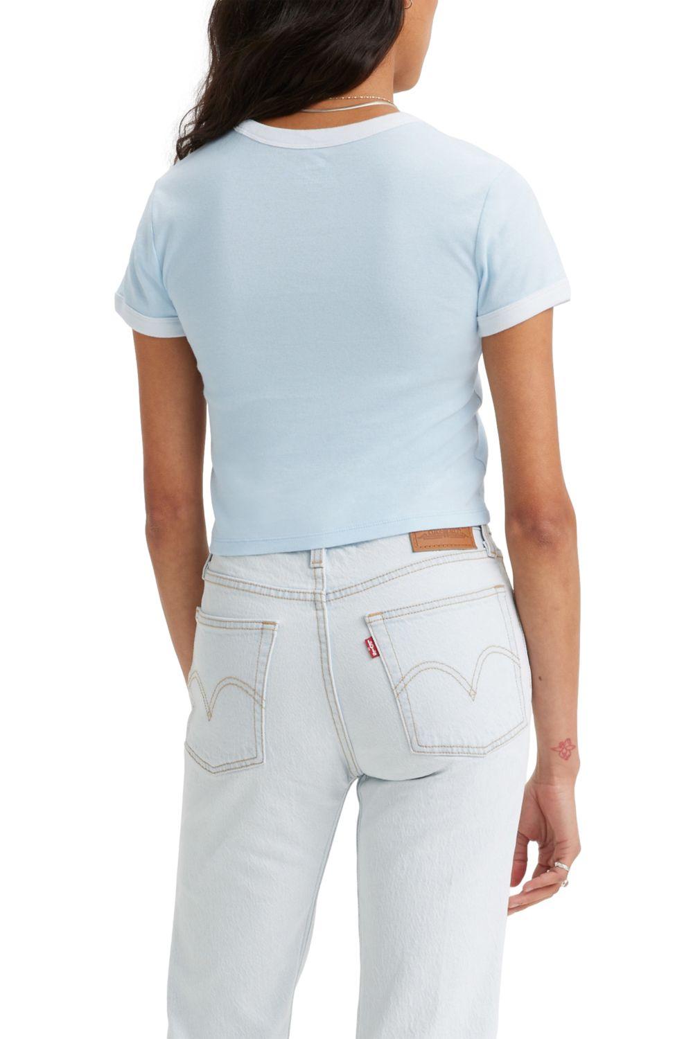 Polera Mujer Manga corta Mini Box Tab Celeste Levis A3523-0047-3