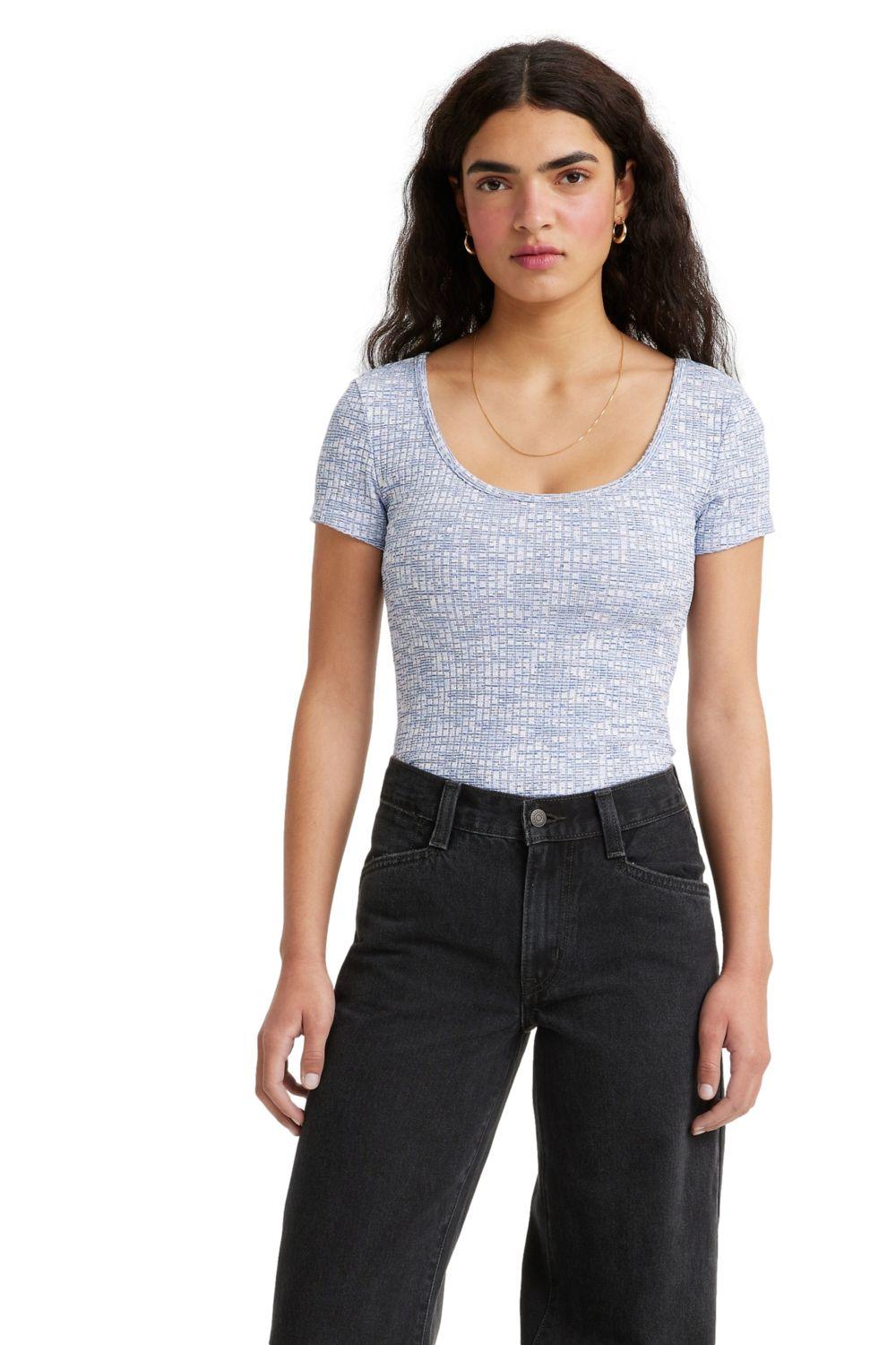 Polera Mujer Open Neck Azul Levis A6024-0003-0