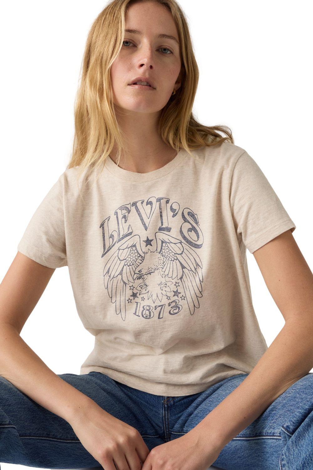 Polera Mujer Graphic Boxy Tshirt Beige Levis A8804-0050-2