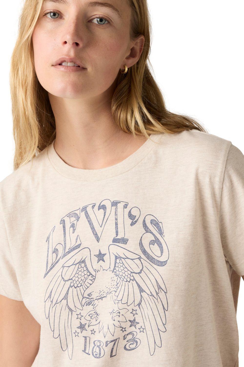 Polera Mujer Graphic Boxy Tshirt Beige Levis A8804-0050-3