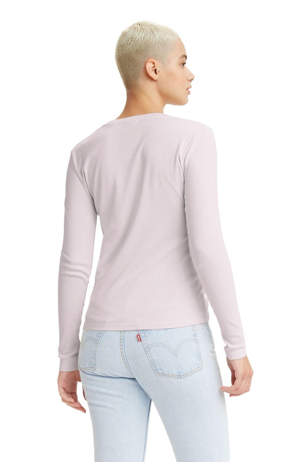 Polera Mujer Manga Larga Lisa Rosado Levis 69555-0052-1
