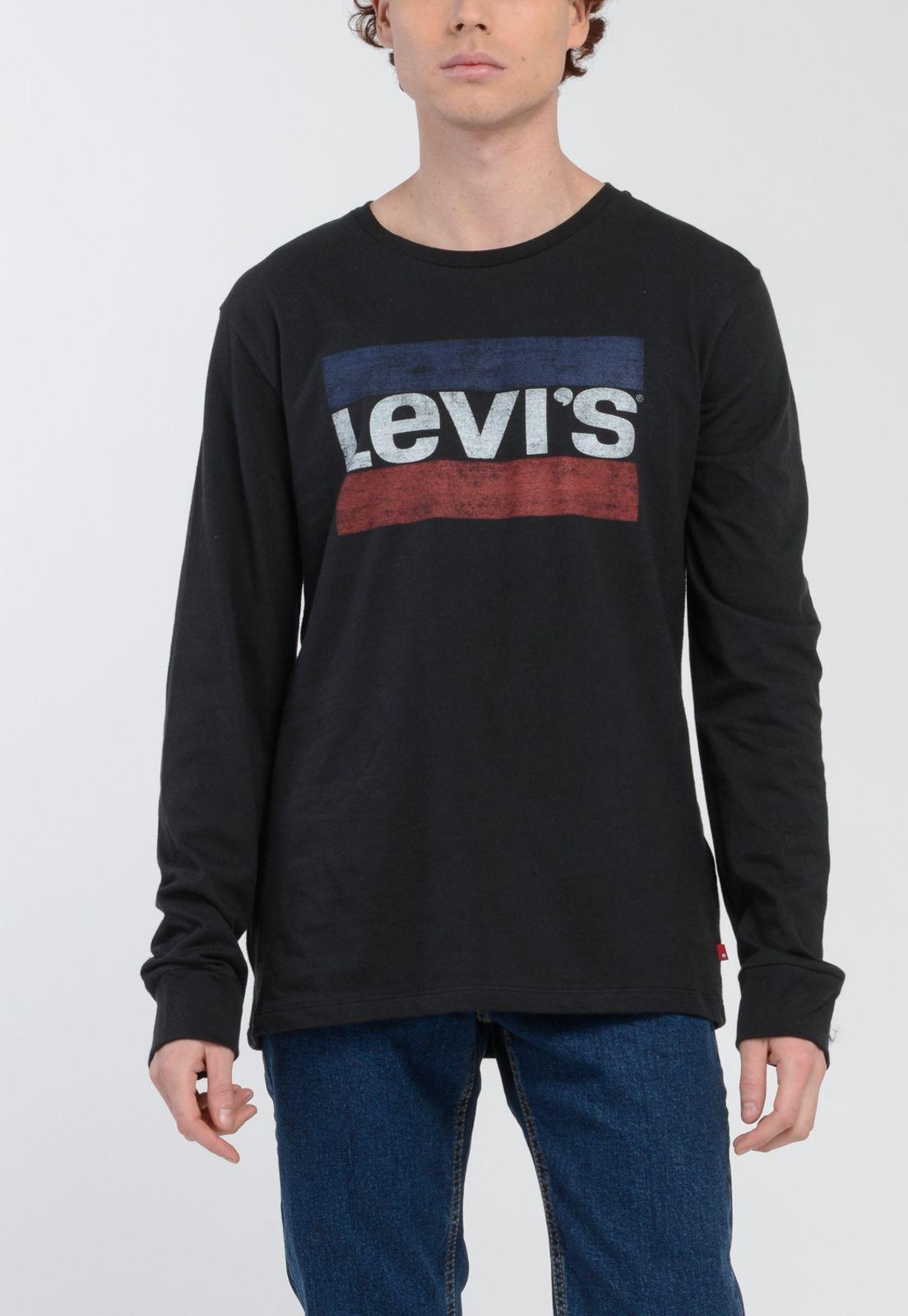 Polera Hombre Manga Larga Negra Levis 36015-0144-0