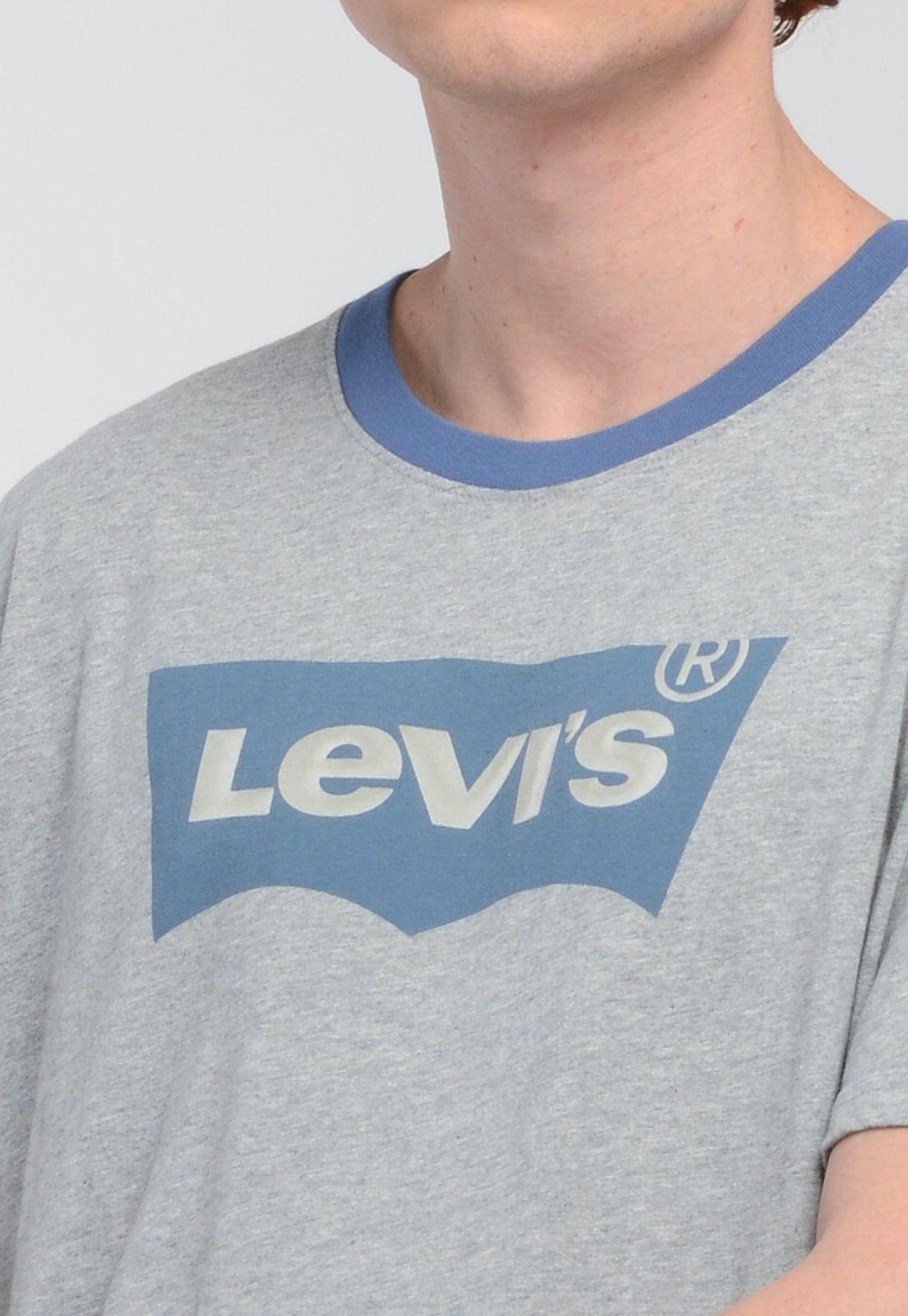 Polera Hombre Holgado Gráfica Gris y Azul Levis 16143-0578-2