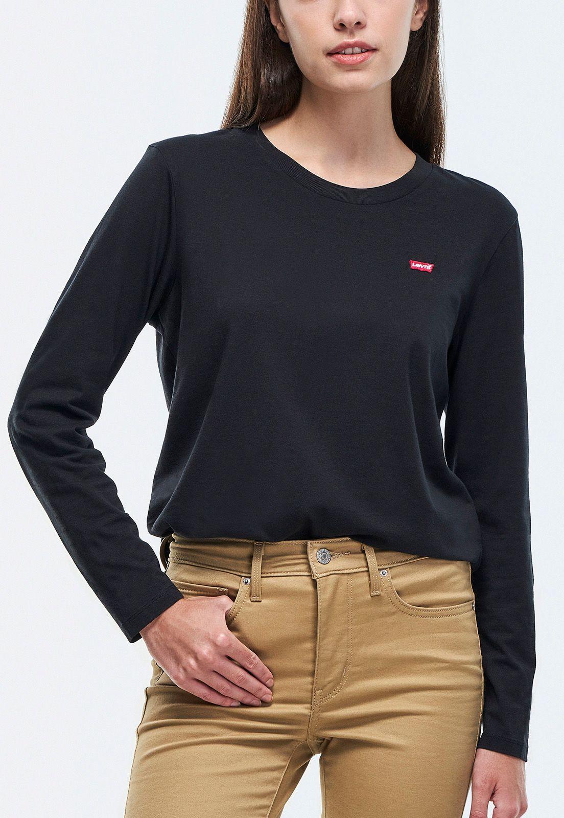 Polera Mujer Manga Larga Negra Levis A3052-0000-0