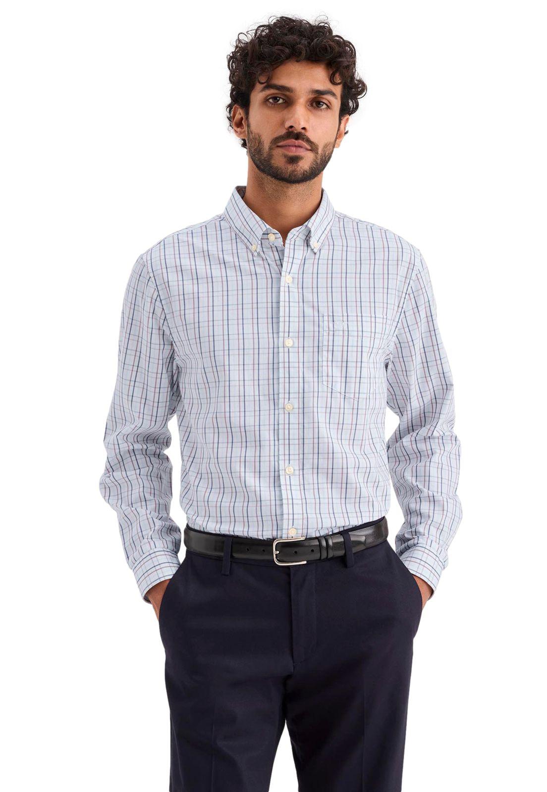 Camisa Hombre Signature LS Classic Fit Blanco Cuadro A4252-0120-0
