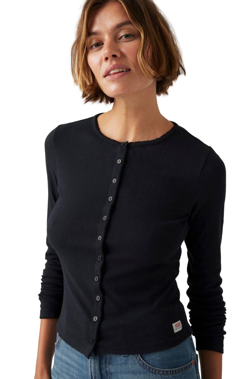 Polera Mujer Dry Goods Pointelle Ls Negro Levis 001I7-0001-3