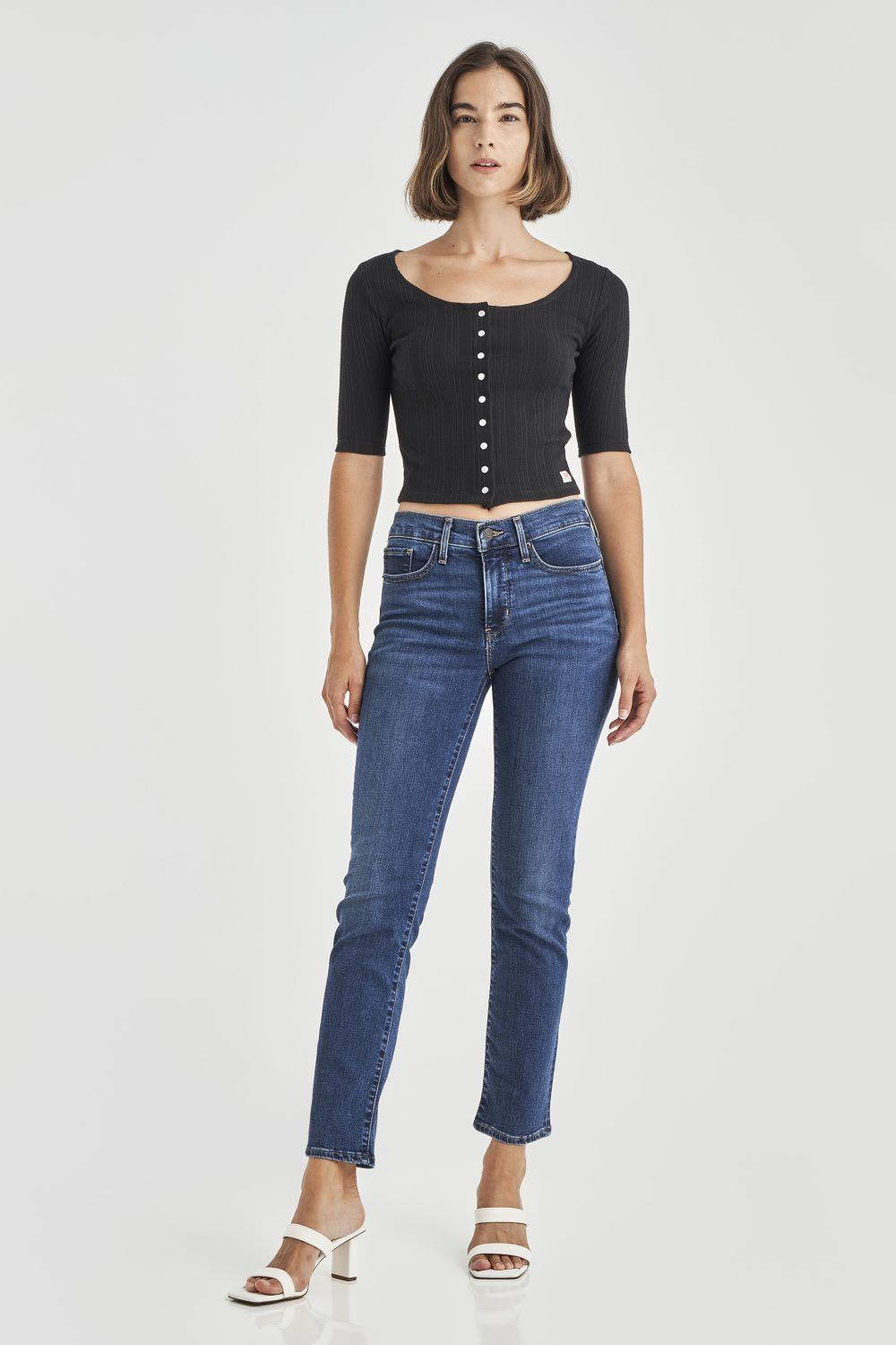 Jeans Mujer 314 Shaping Straight Azul Levis 19631-0161-4