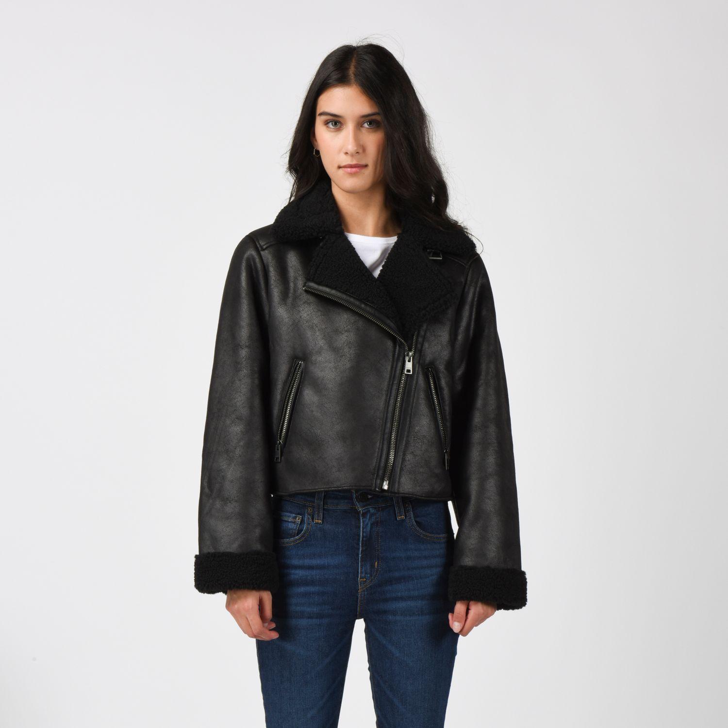 Chaqueta Mujer Sherpa Short Moto Negro Levis 59544-0716-0